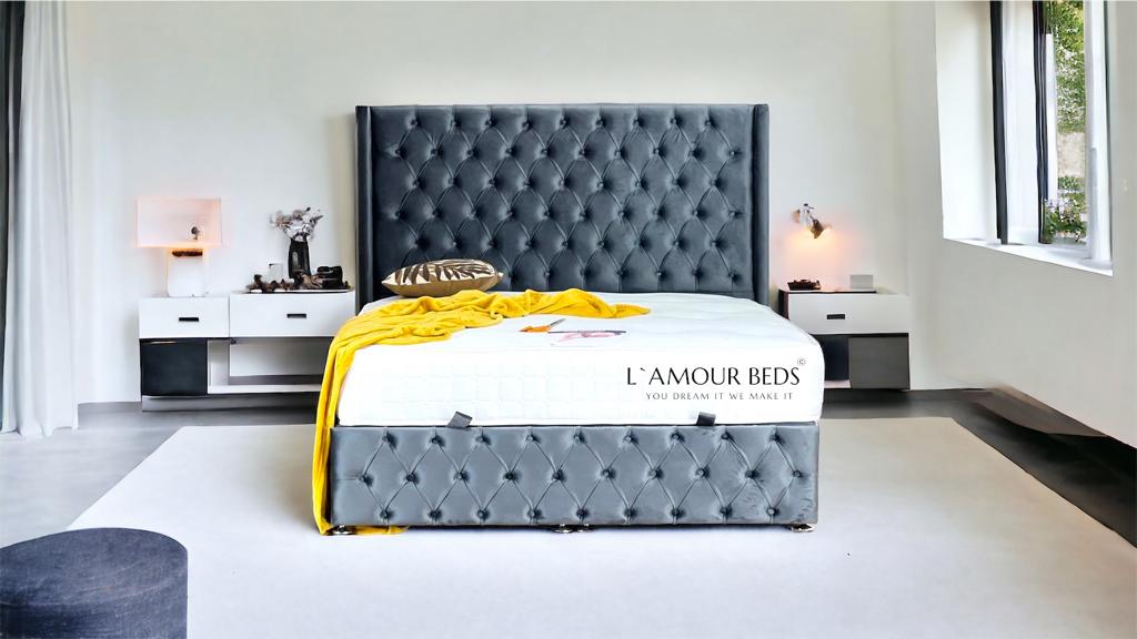 Super Chesterfield Wingback Bed - L`AMOUR Beds - L'amour Beds