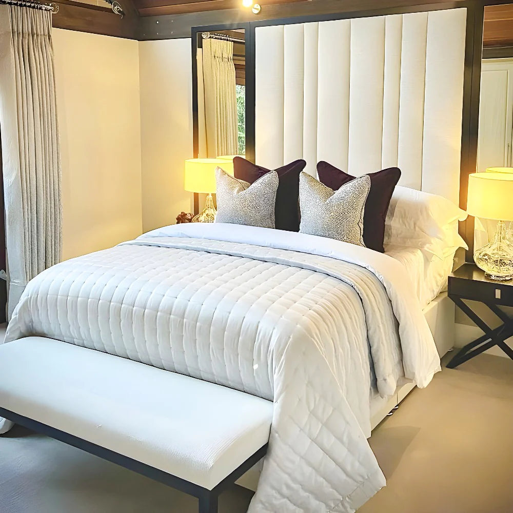 Marina panels Mirror Bed Frame with side mirrors L'amour Beds