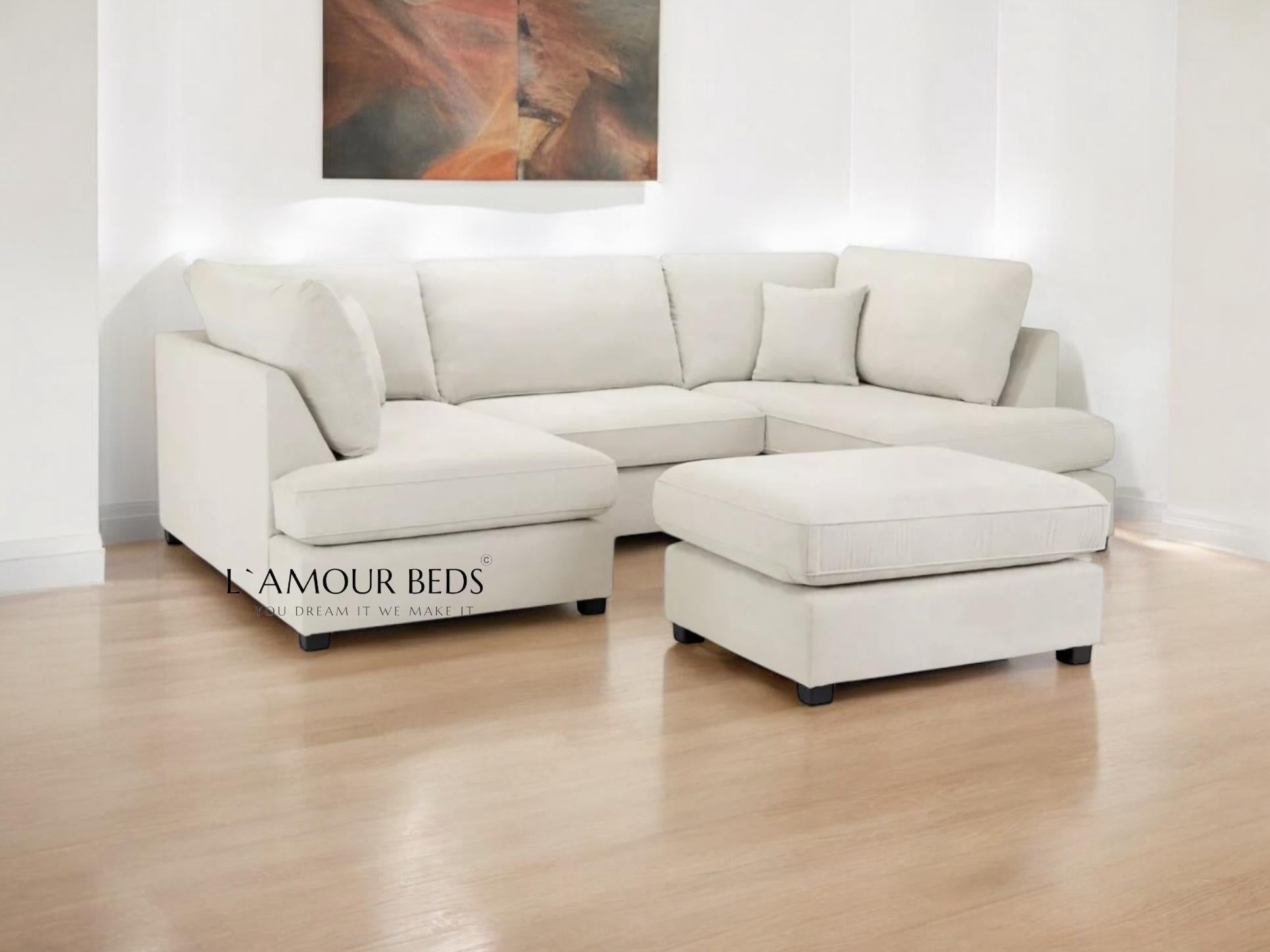 Sarah Sofa With Footstool Optional - L'amour Beds