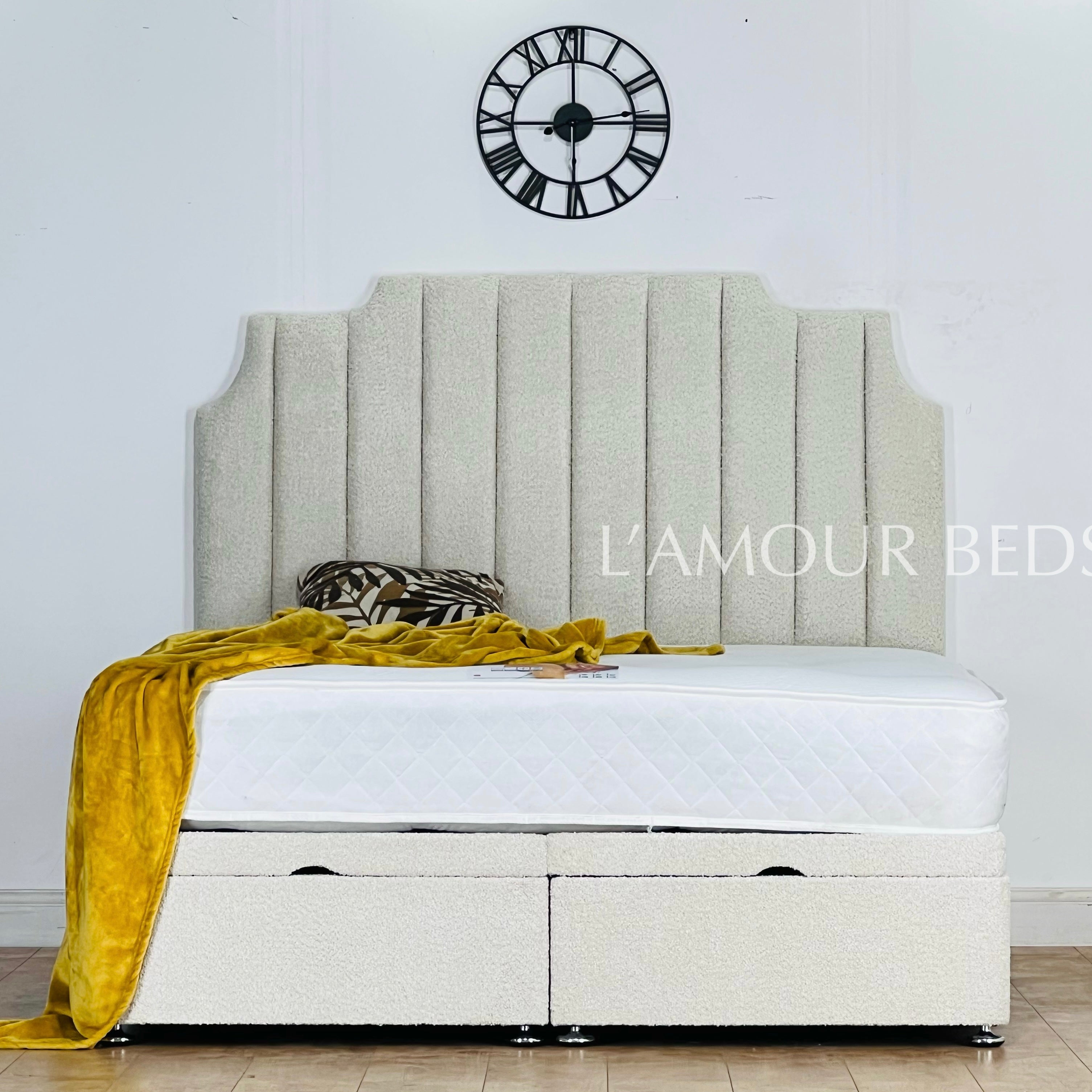 Art Deco Ottoman Bed With Storage Gas Lift - L`AMOUR Beds - L'amour Beds