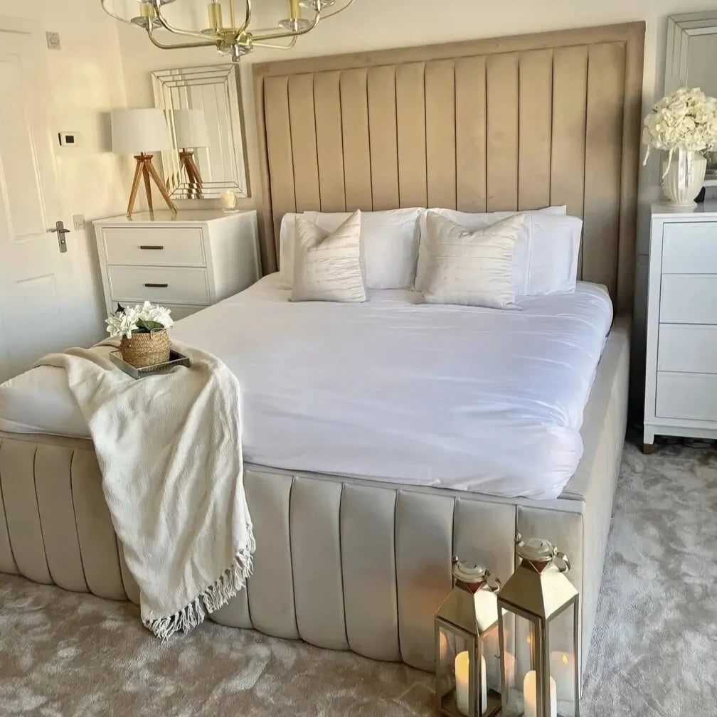 Kiara Small Double Storage Bed frame 18" side rails - L`AMOUR Beds - L'amour Beds