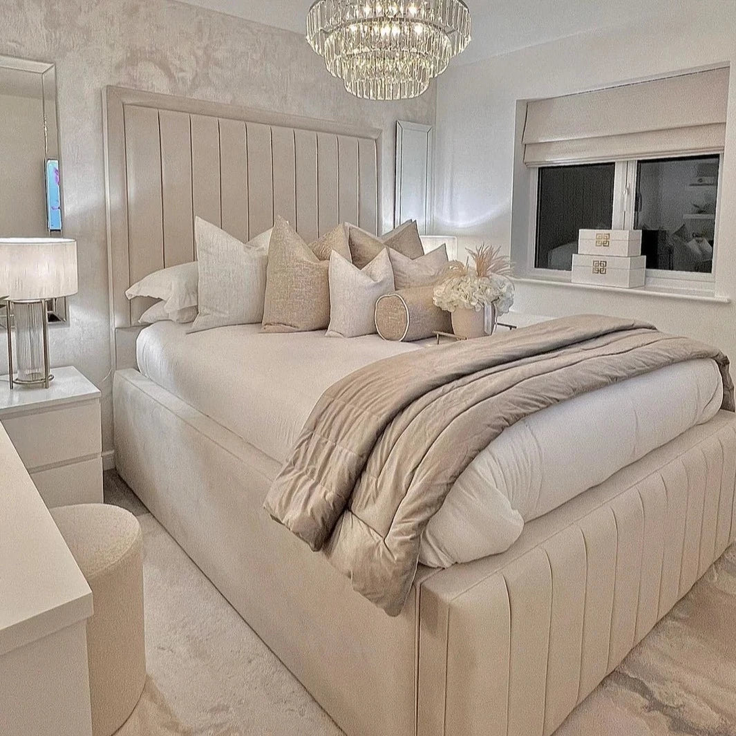 Kiara Small Double Storage Bed frame 18" side rails - L`AMOUR Beds - L'amour Beds