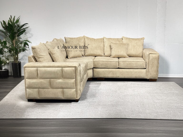 Bricxy sofa L shape corner 5 seater - L'amour Beds