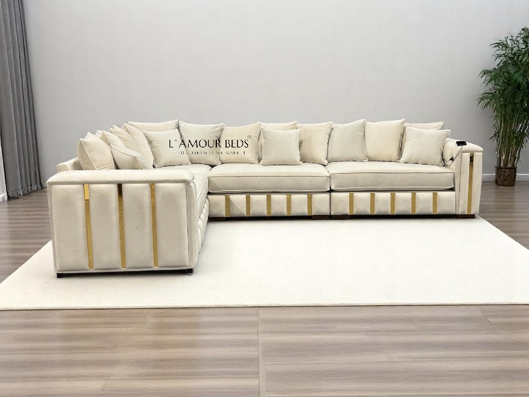 Maxie Sofa L shape Corner 7 seater - L'amour Beds