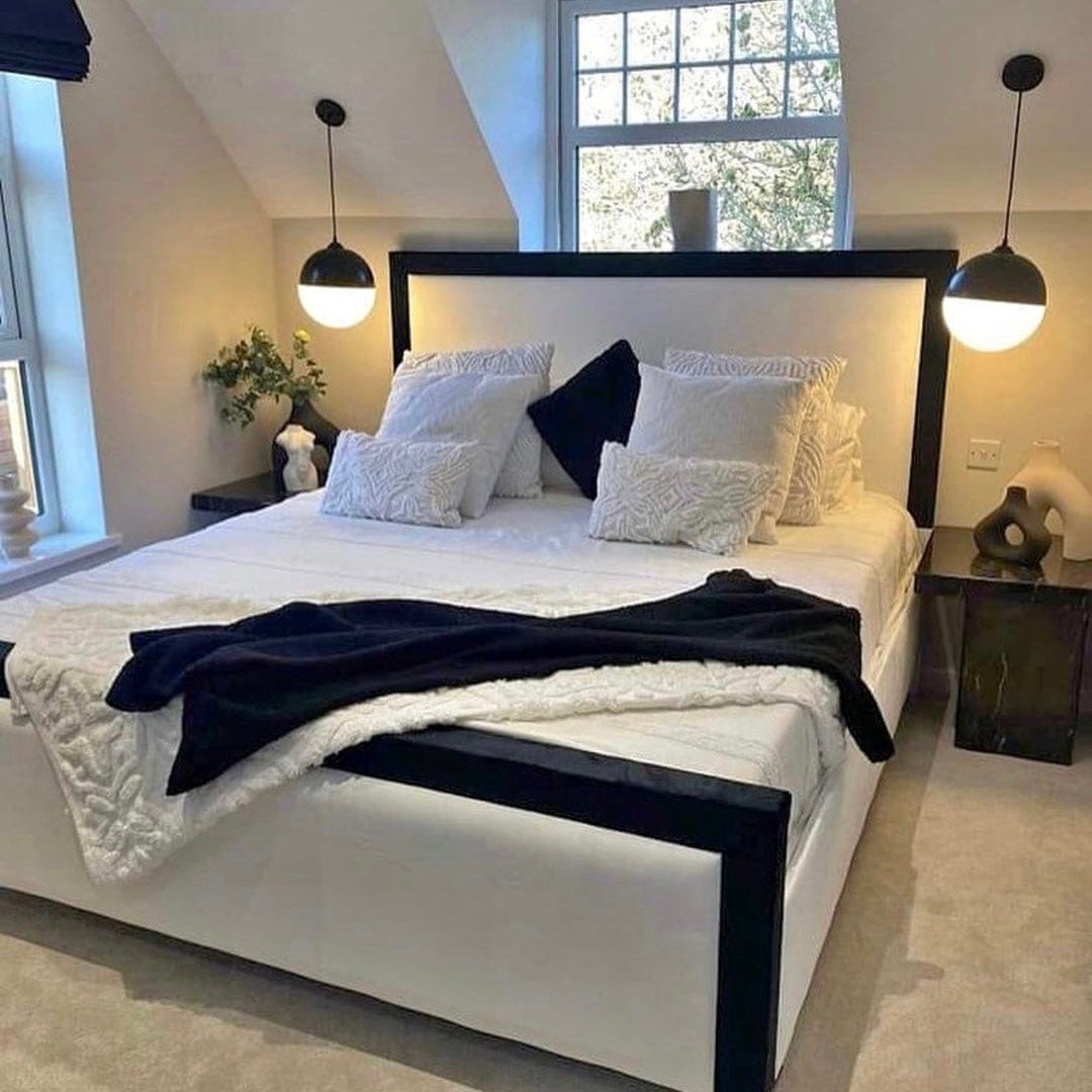 Renzo Panel with Black border Designer Bed Frame - L'amour Beds
