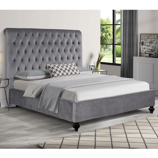 Grace Sleigh Bed With Classic Wooden Legs - L'amour Beds