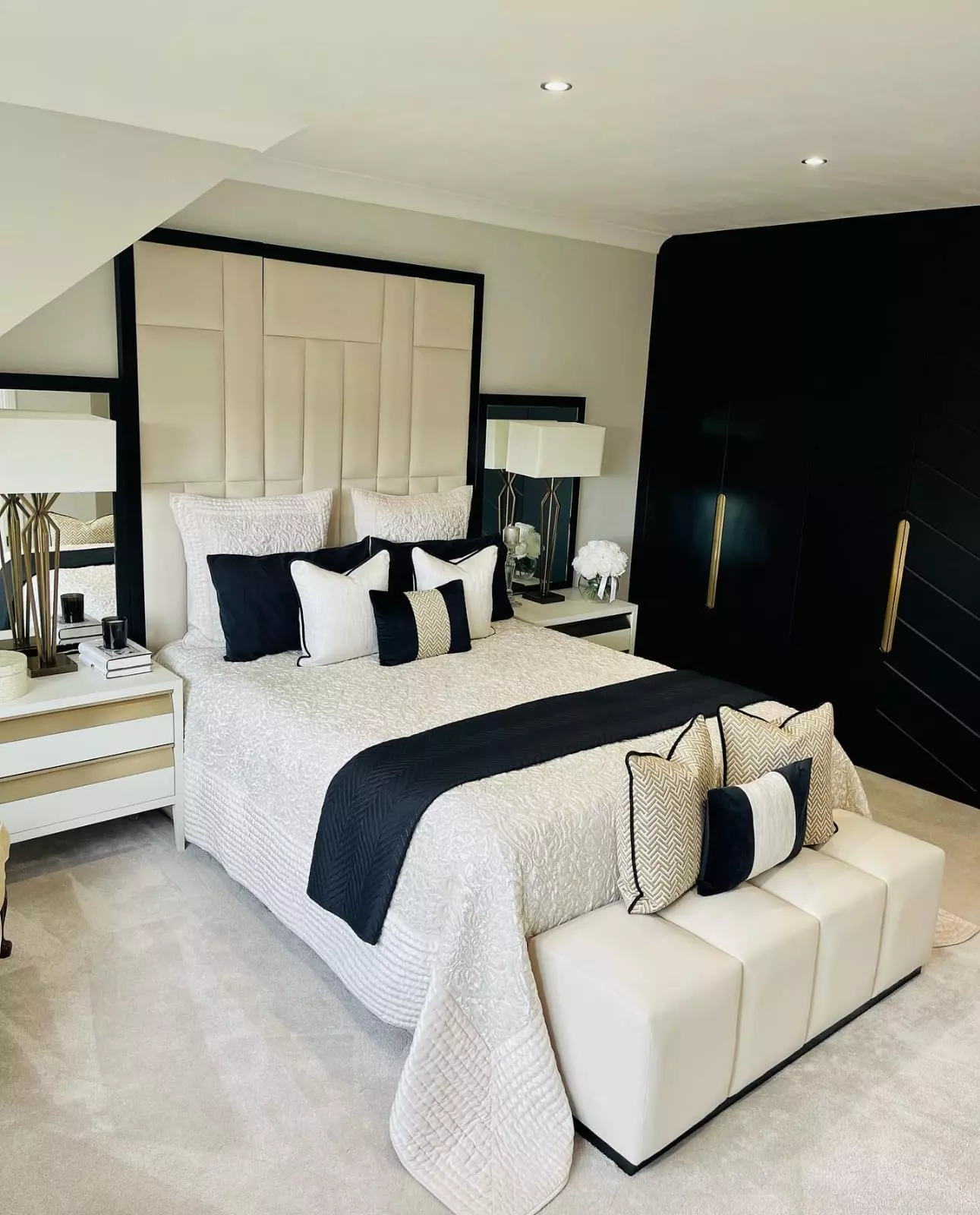 Midlands panel Bed with Black Border - L'amour Beds