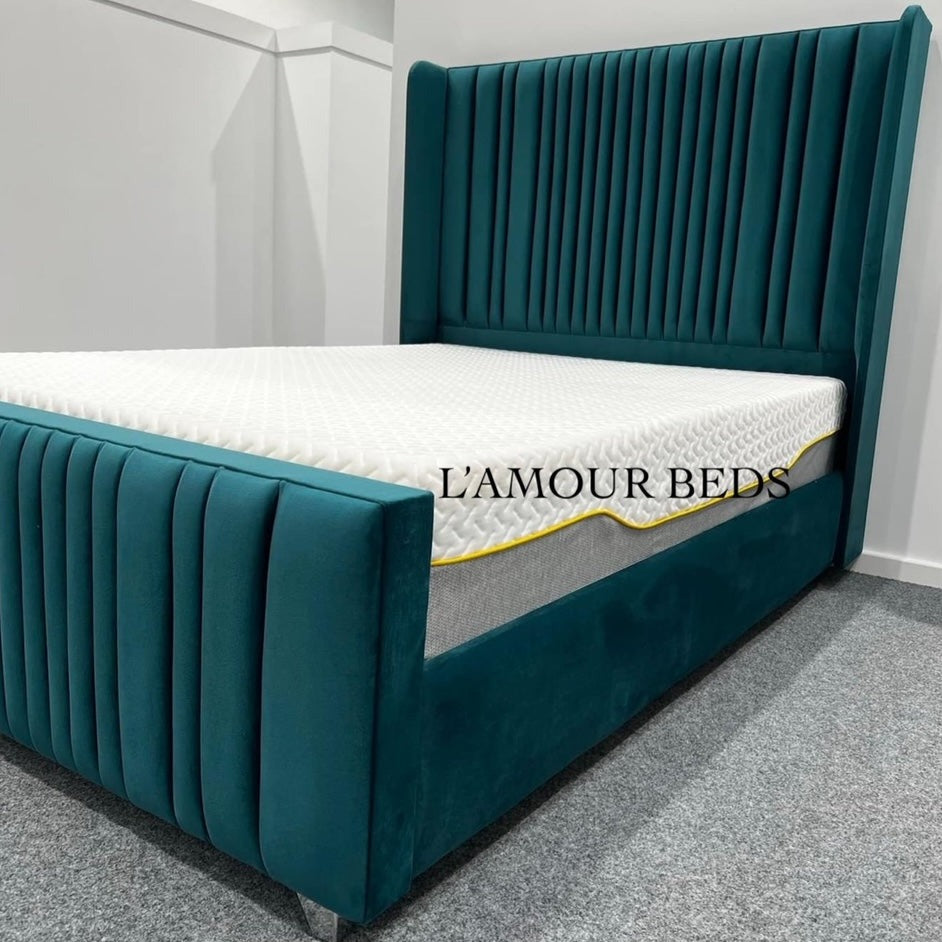 Irish Multi Panels wingback Tall Headboard Bed Frame L'amour Beds