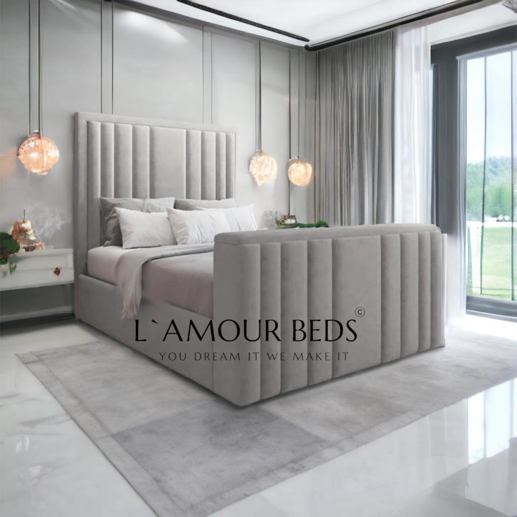 Kiara Multi Panels Designer Super King Tv Bed – L'amour Beds