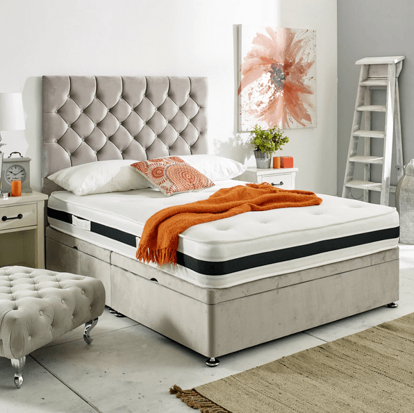 Chesterfield Single Ottoman Beds Gas Lift Storage L AMOUR Beds