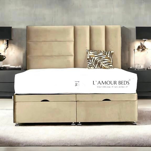 Comfortable Mezz Panels Ottoman Super King Bed - L'amour Beds