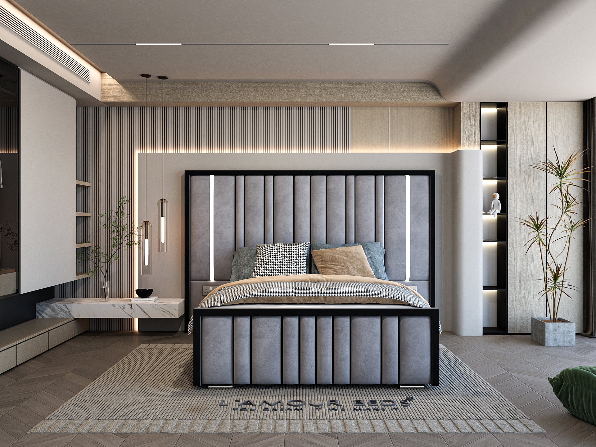 Rozitta Luxury Oversized LED Bed Frame