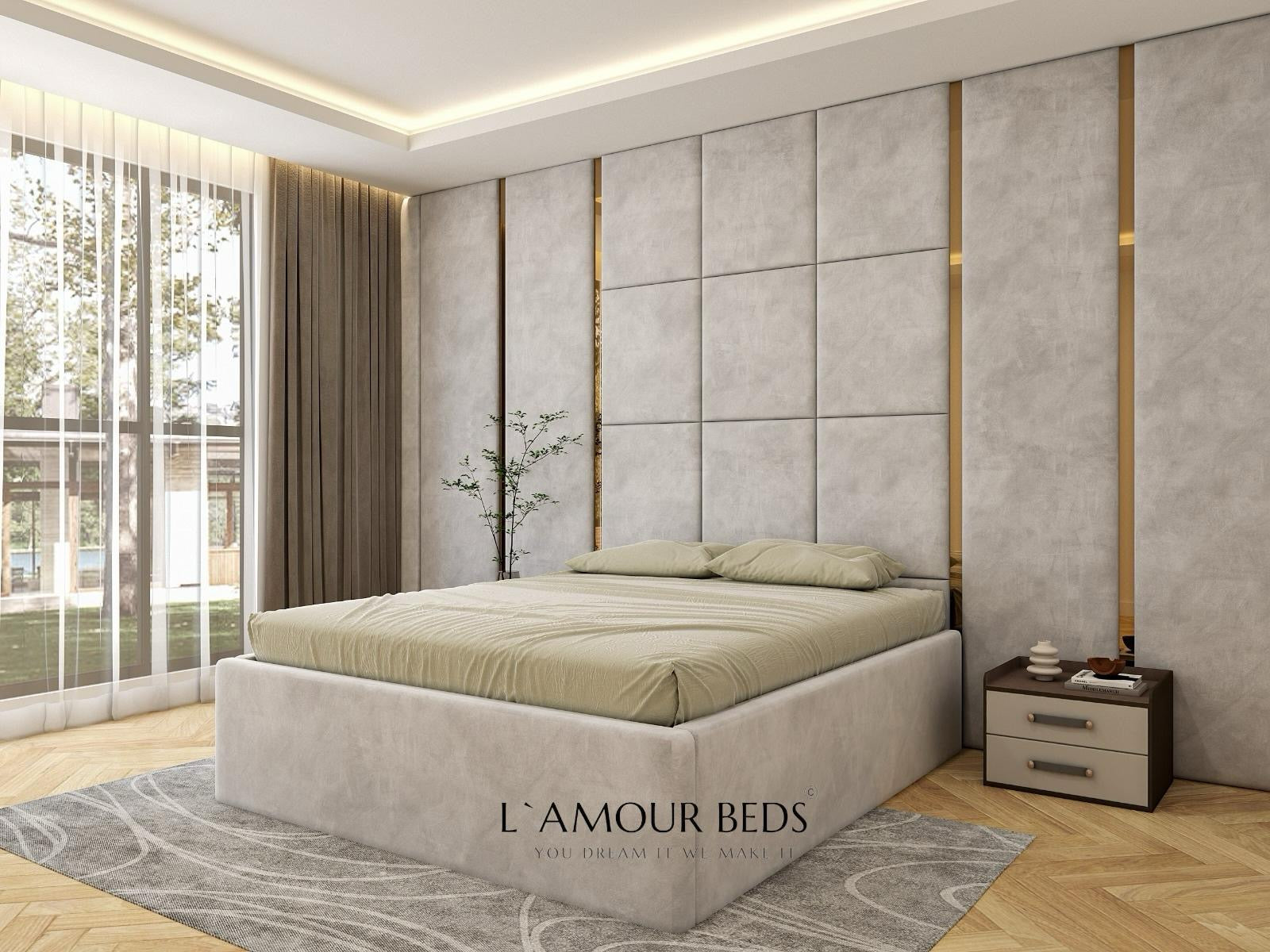 Elen Luxury Wall Panel Bed Frame