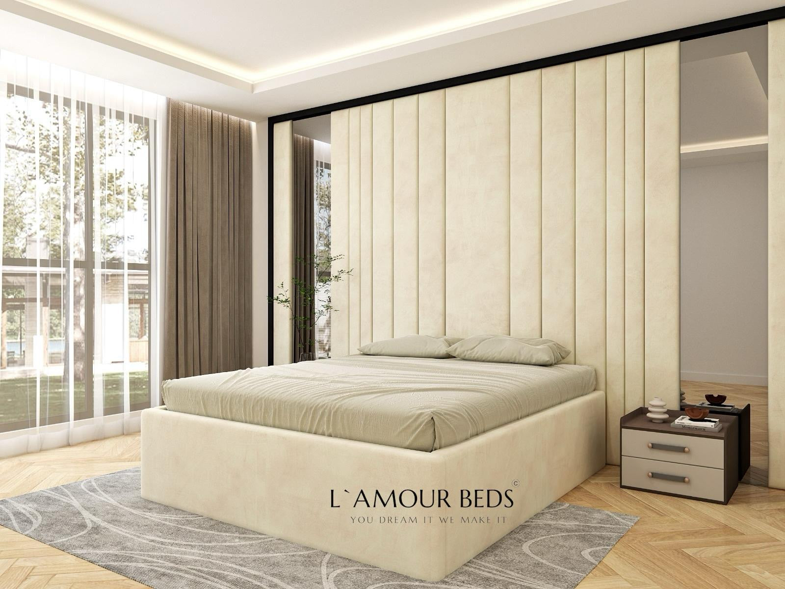 Wall Panel Jessica High Headboard Options - L'amour Beds