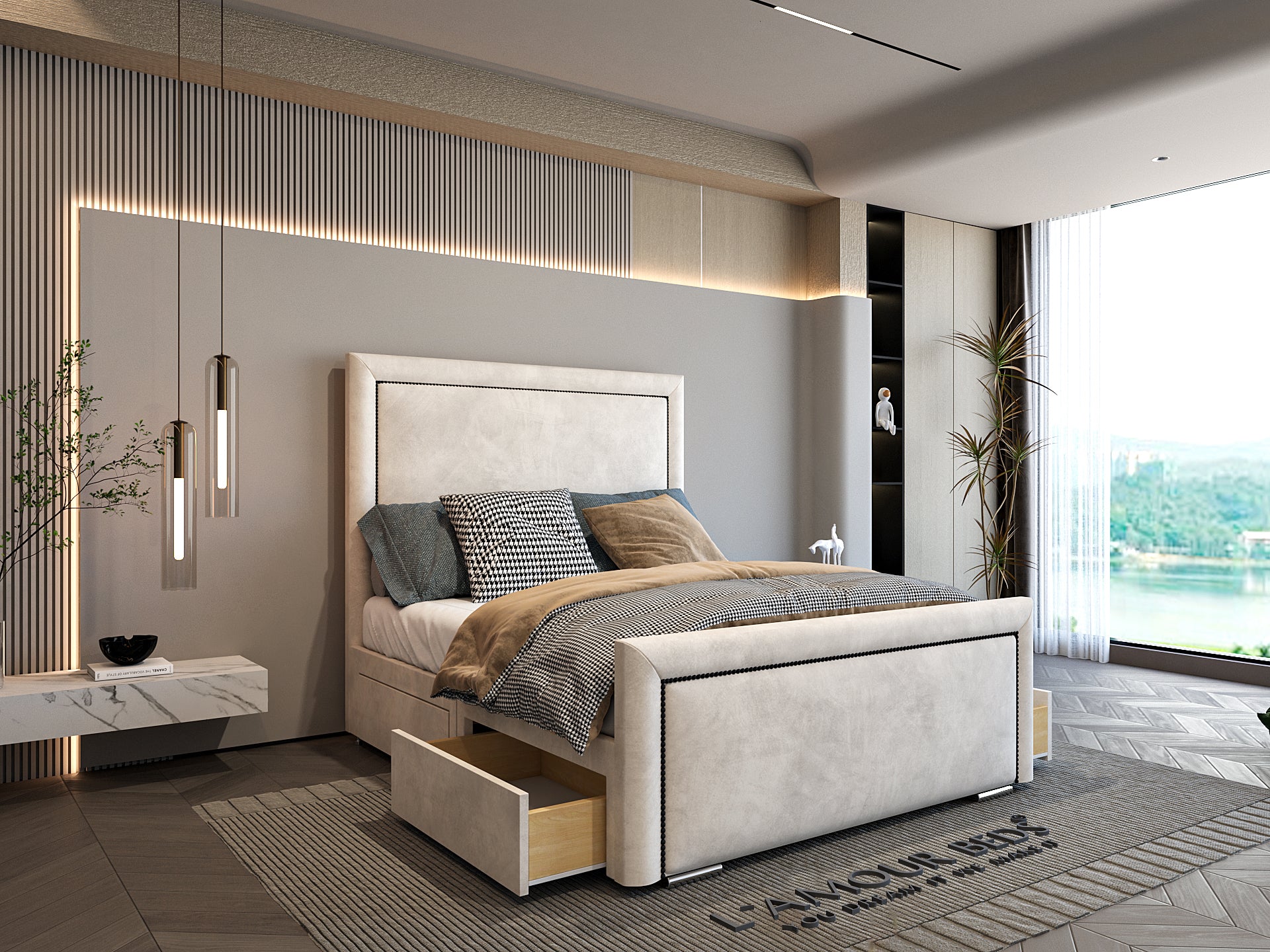 Canuto Divan Bed Frame With Bumper Beading