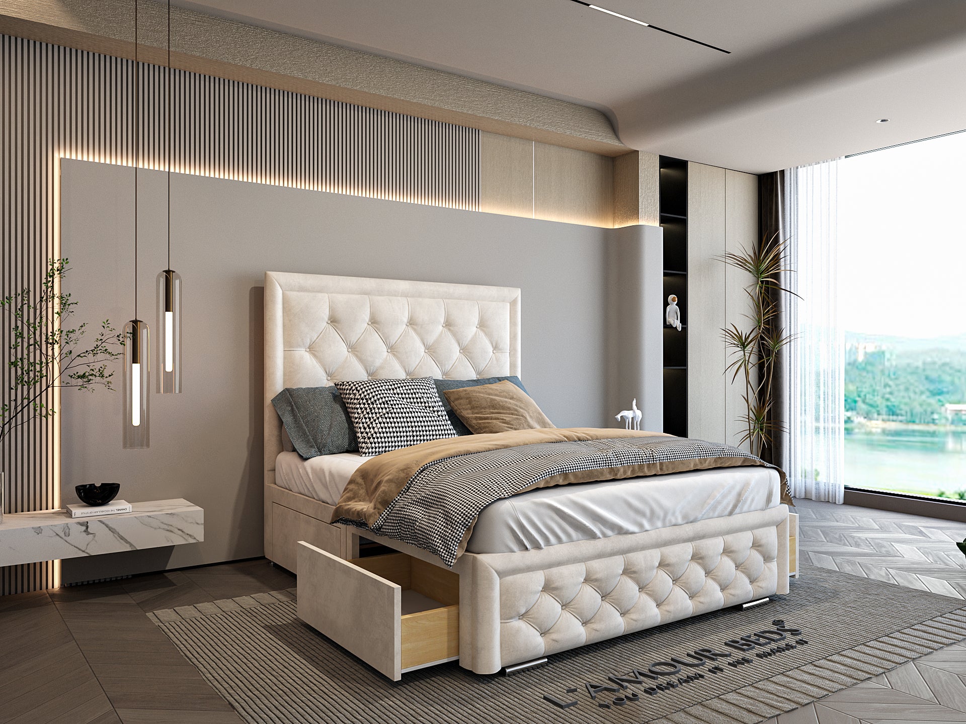 Hampton Bed Frame With Bumper Buttons