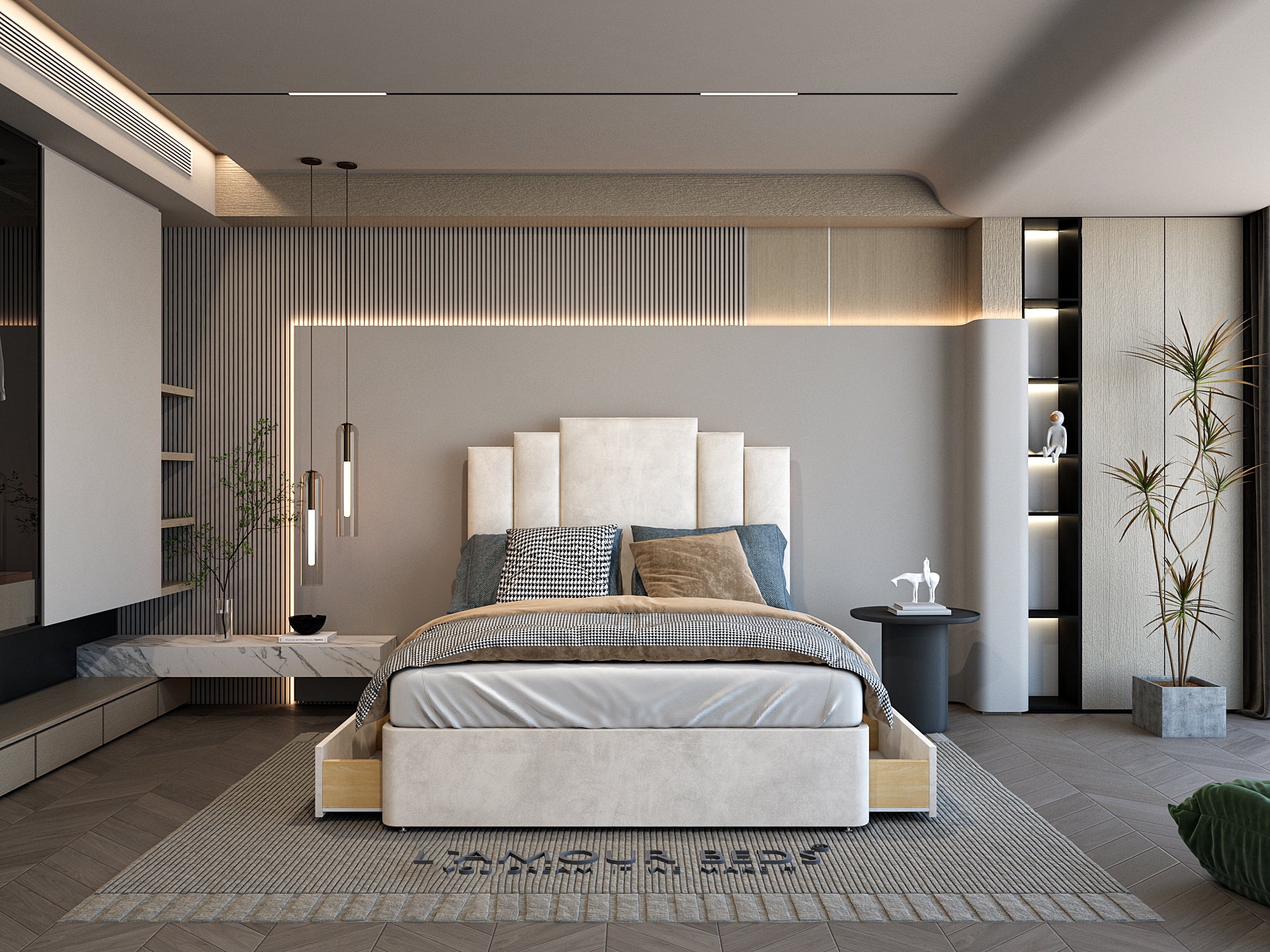 Amelia Divan Stepped Panel Bed Frame