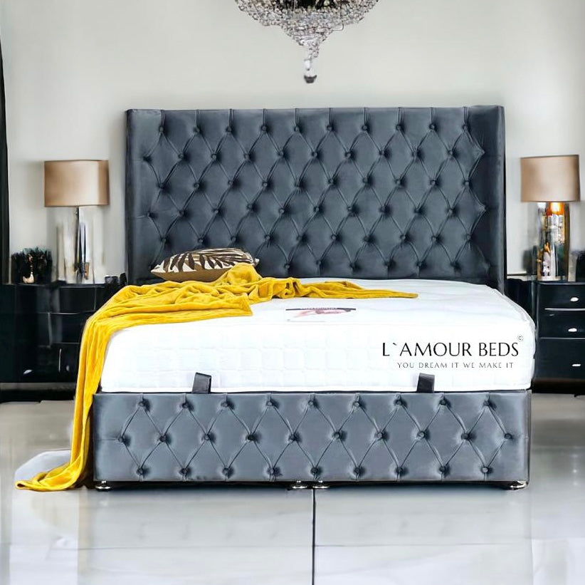 Sophie Curved Wingback King Size Bed Frame - L'amour Beds