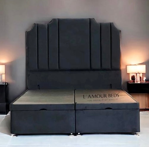 Art Deco Ottoman Bed With Storage Gas Lift - L`AMOUR Beds - L'amour Beds