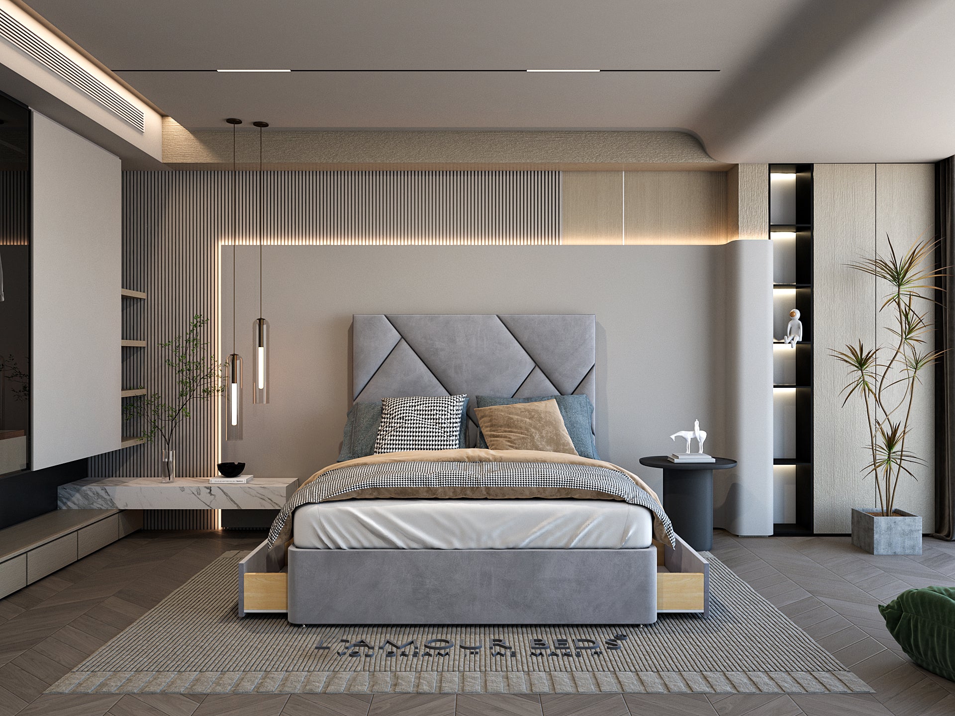 Bensu Luxury Divan Panel Bed Frame