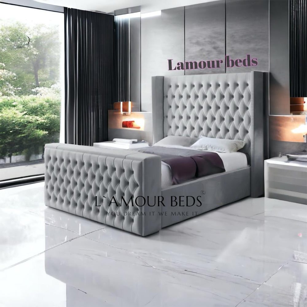 Commix Wingback Chesterfield Tv Bed Frame