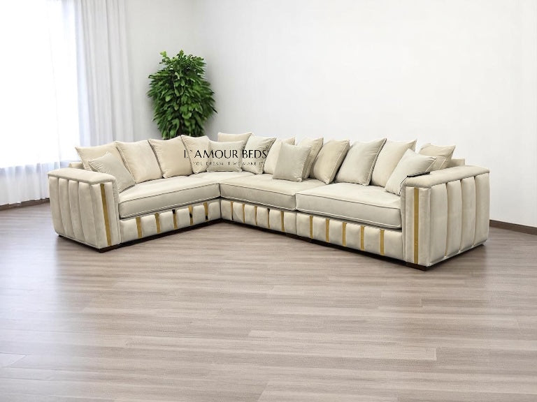 Maxie Sofa L shape Corner 7 seater - L'amour Beds