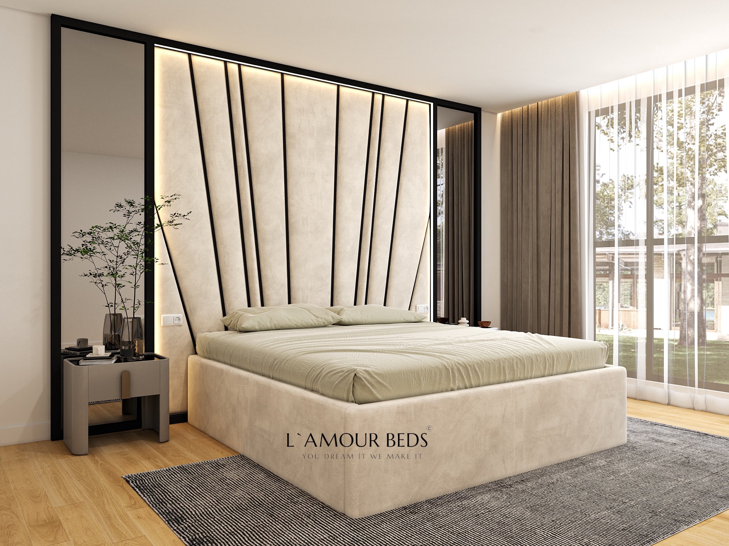 Moonrise Wall Panel Mirrors Headboard