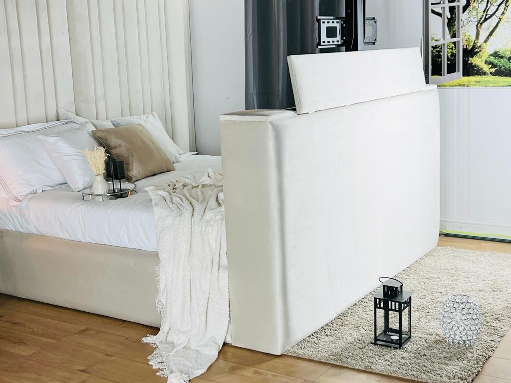 Statement Designer Multi Panel oversized headboard TV Bed - L'amour Beds